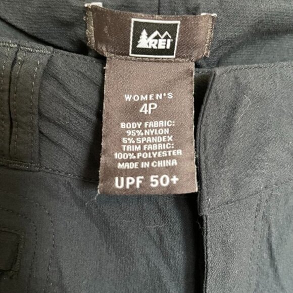 REI UPF 50+ Convertible Hiking Pants Black Size 4 Petite - Picture 4 of 8